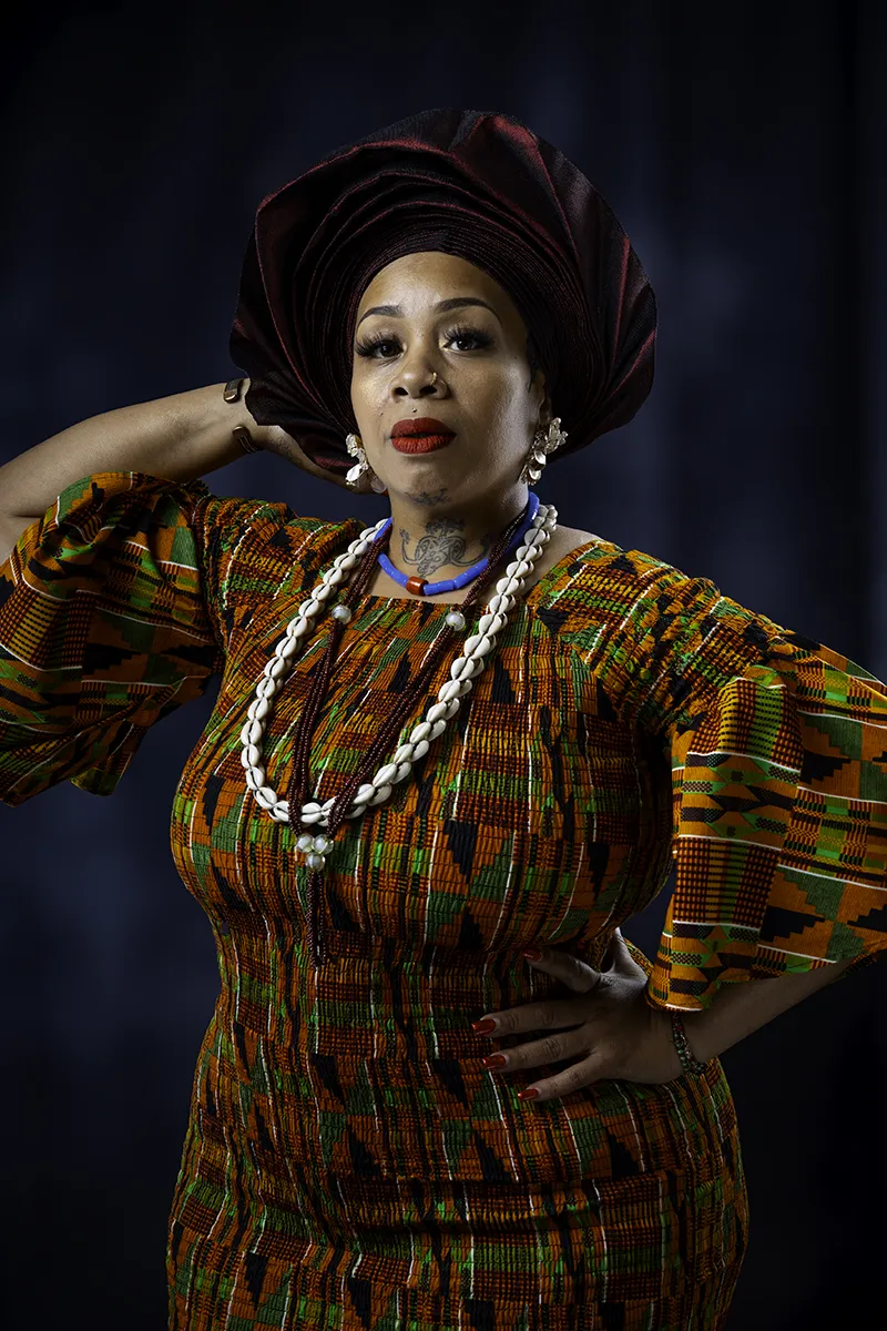 Cultural portrait by SJRIMAGES – traditional African attire with gele headwrap